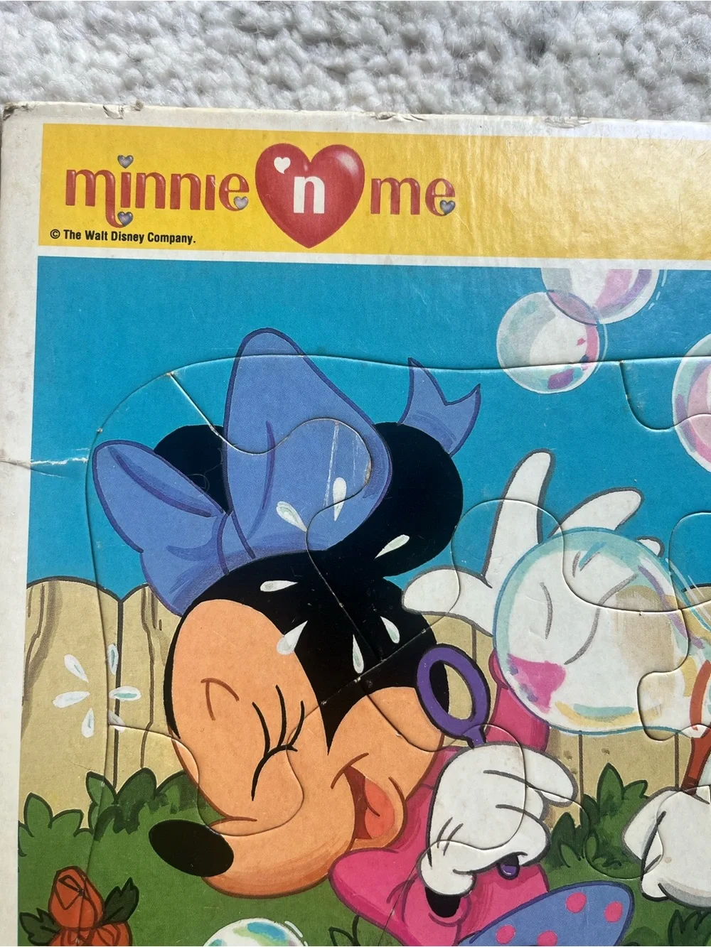 1988 Minnie Mouse and Sesame Street Kids Puzzle Set - Colorful Character Play